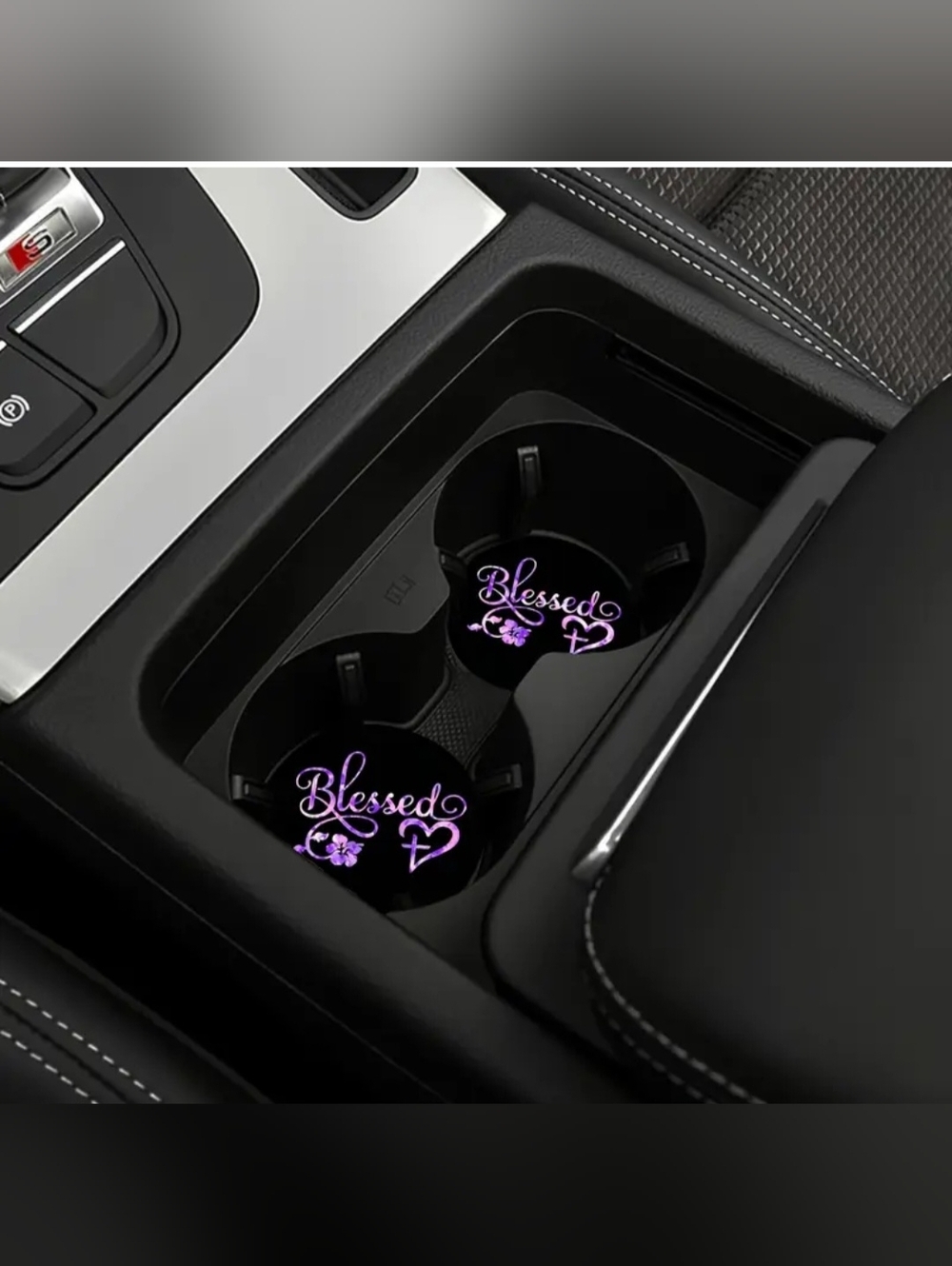 3 Pc Blessed Car Set – Steering Wheel Cover & Cup Holder Coasters NWOT - Picture 2 of 3